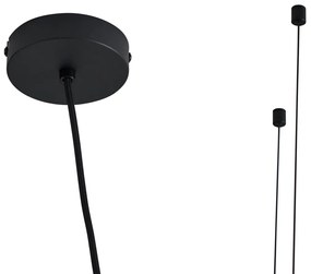 Modern fekete függőlámpa füstüveggel, 5 égős - Hybrid