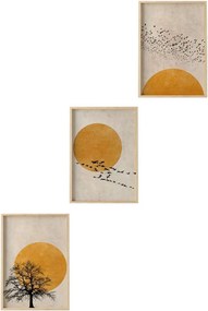 Huhu147 keretezett MDF falikép, 35 x 50 cm, 3 db-os szett