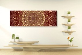 Kép arany Mandala bordó háttéren