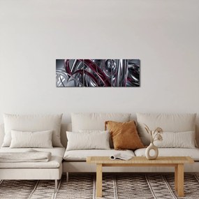 Szürke absztrakció kép (órával) (90x30 cm)