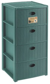 STEFANPLAST Újrahasznosított műanyagból készült tároló polc, 4 fiókkal