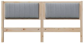 Kárpitozott fejtámla fejtámlával Barna 150 cm Tömör fenyőfa