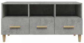betonszürke szerelt fa TV-szekrény 102 x 36 x 50 cm