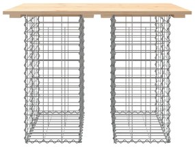 tömör fenyőfa gabion kerti pad 100x70x72 cm