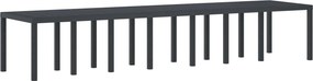 vidaXL Kerti Asztal Antracit 400 x 100 x 73 cm polirattan