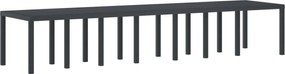 vidaXL Kerti Asztal Antracit 400 x 100 x 73 cm polirattan