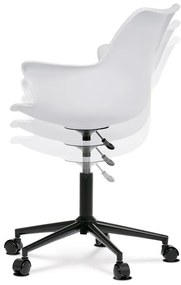 Irodai szék, szürke műanyag, Eco-bőr Ülőrésszel