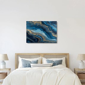 Üveg kép - Kék márvány absztrakció (70x50 cm)
