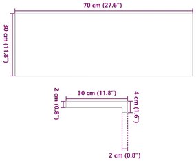 ablakpárkányok 2 db sötétbarna 70x30x2 cm tömör fa tölgyfa