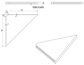 SAPHO AE200-0101 Abeline rockstone sarokpolc20 x 20 cm, fehér matt