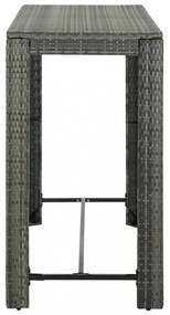 7 részes polyrattan kültéri bárszett antracitszürke párnákkal