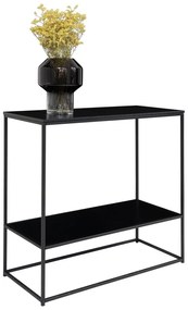 Fekete konzolasztal fekete asztallappal 80x36 cm Vita – House Nordic
