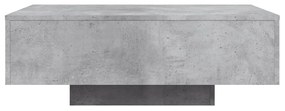 betonszürke dohányzóasztal LED-lámpákkal 85 x 55 x 31 cm