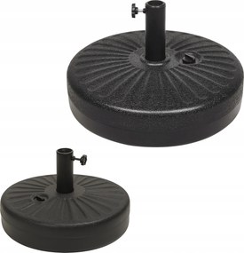 Esernyőtartó állvány 22 kg fekete könnyen használható kerti