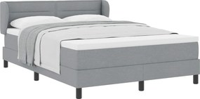 vidaXL Boxrugós ágy matracmal Világosszürke 140 x 190 cm szövet