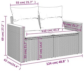 vidaXL 12 részes vegyes bézs polyrattan kerti ülőgarnitúra párnákkal