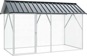 vidaXL Madár kalitka Antracit 227 x 112 x 141 cm Horganyzott acél