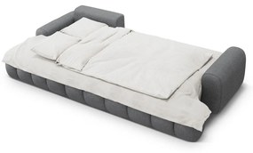 Szürke kinyitható-tárolóhelyes sarokkanapé (bal oldali-heverő résszel) Linz – Cosmopolitan Design