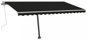antracitszürke kézzel kihúzható póznás napellenző 400 x 350 cm