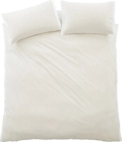 Krémszínű egyszemélyes pamut-perkál ágyneműhuzat 135x200 cm Seersucker Woven Stripe – Bianca