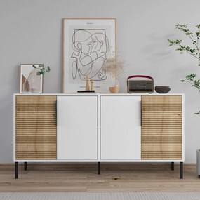 Zerra komód, fehér-zafír tölgy, 150 cm