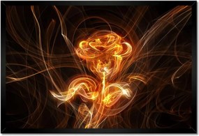 Poszterek keretben 60x40 Lángoló fraktál rózsa