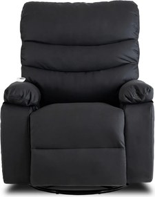 Masszírozós, hintafunkciós dönthető fotel fekete színben, műbőr kárpittal BRUCE