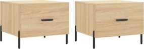vidaXL 2 db sonoma tölgy szerelt fa dohányzóasztal 50 x 50 x 40 cm