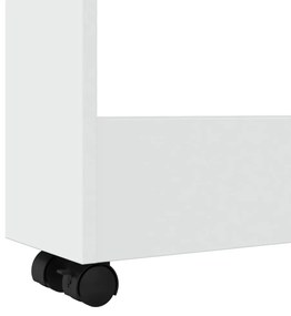 keskeny, 3 szintes, fehér, rétegelt fa tárolókocsi