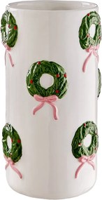 X-MAS kerámia váza 25cm, koszorúk