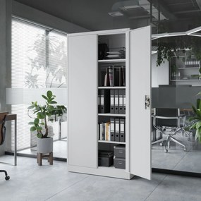 Fém iratszekrény JAN, 900 x 1850 x 400 mm, szürke