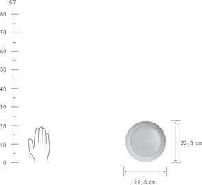 CASA NOVA mélytányér Ø22,5cm, 4 db-os készlet, világosszürke