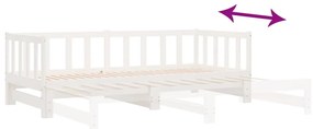 fehér tömör fenyőfa kihúzható kanapéágy 80 x 200 cm