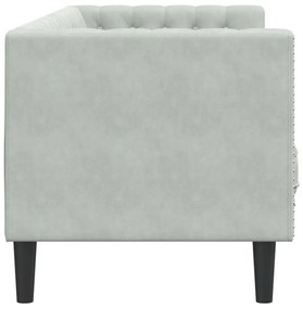 3 személyes világoszöld bársony Chesterfield kanapé párnákkal