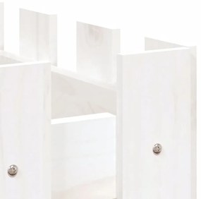 fehér tömör fenyőfa kerti magaságyás kerítéssel 150x30x30 cm