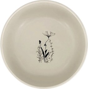 Kerámia tál Cream Garden ø 15 cm, krém/fekete