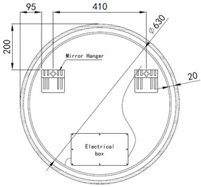 Kerek LED tükör Ø70cm Welland Alpha | Fehér és színes háttérvilágítás - RGB funkciók