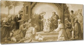 Vászonkép 115x55 Szépia színű jászol