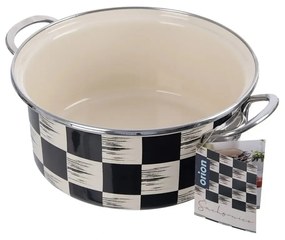 Orion Smaltovaný kastrol Šachovnice Lem , 3 l,pr. 22 cm