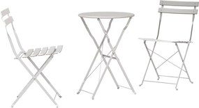 vidaXL Összecsukható Bistro Szett 3 pcs Bézs Acél