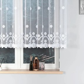 Fehér zsakárd függöny méterben, 120cm magas