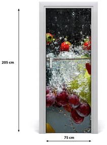 Poszter tapéta ajtóra Gyümölcsök víz alatt 75x205 cm