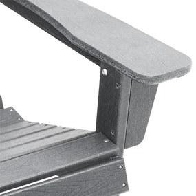Adirondack Székek Lábpihentőkkel 2 db Világosszürke HDPE
