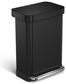 Matt fekete acél pedálos szemetes 55 l – simplehuman