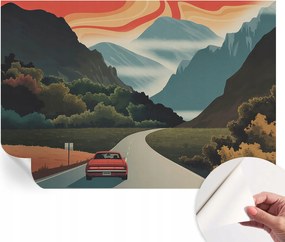 Öntapadós tapéta Fali furnér 3D hatás Hegyi kaland 152x104 cm