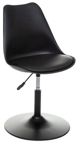 Párnázott műanyag szék, állítható magassággal, fekete - ROULETTE