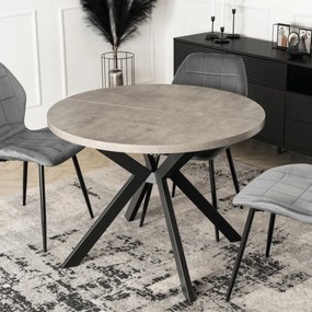 Kihúzható étkezőasztal 100–250 cm méretben, beton/fekete színben LUKAS