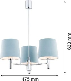ARGON 1383 BOLZANO Modern Csillár Kék, Króm E27 IP20