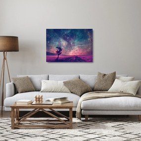 Kép - természetfeletti éjszakai égbolt (üvegen) (70x50 cm)