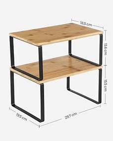 Konyhai szekrényrendezők, 4 darabos pulttároló polc szett, természetes bézs színben